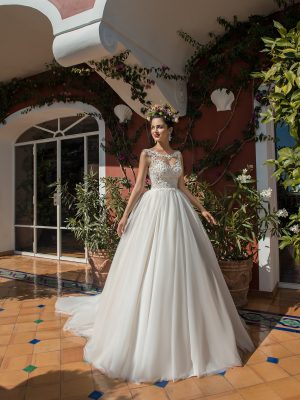 layers of European tulle with hand embroidered bodice