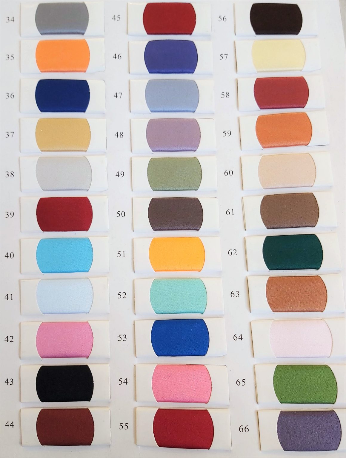 Camelia Boutique's color chart - Camellia Boutique By Ahlam Jamal