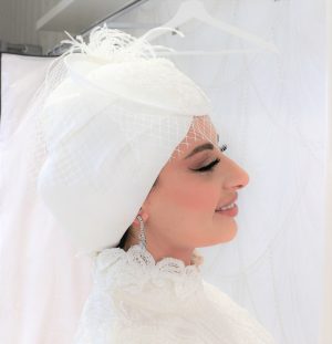 Bridal french veil with a turban by camellia boutique - Image 6