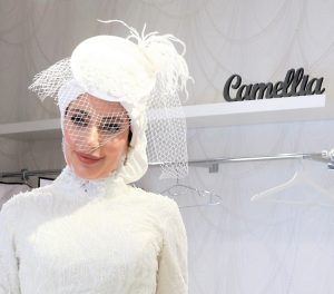 Bridal french veil with a turban by camellia boutique - Image 3