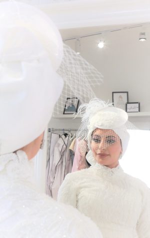 Bridal french veil with a turban by camellia boutique - Image 7